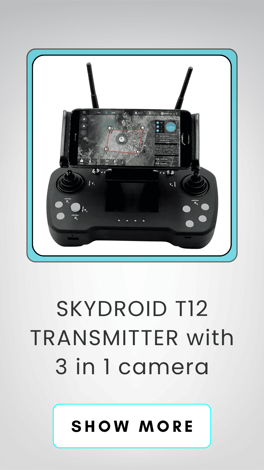 SKYDROID T12 TRANSMITTER with 3 in 1 camera